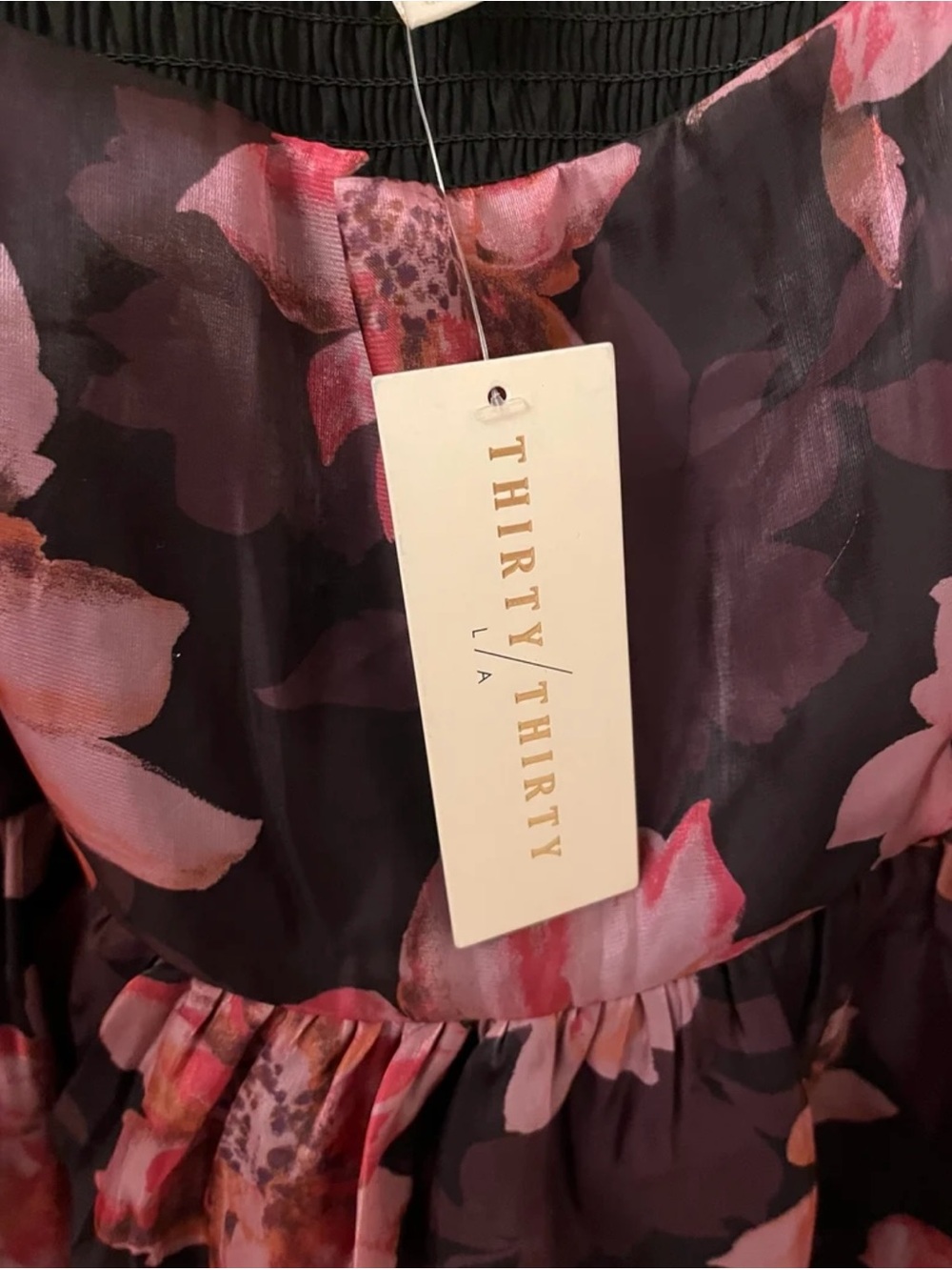 Thirty/Thirty LA Womens' Modern Sheer Floral Babydoll Blouse NWT - Picture 2 of 4